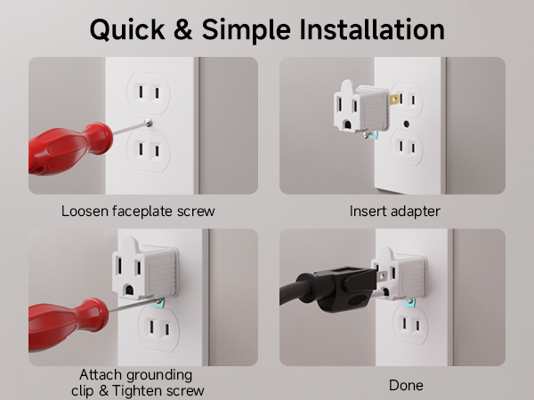 Reliable 2 to 3 prong outlet adapter powering grounded devices in older home outlets