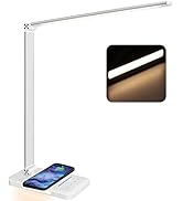 JOSTIC LED Desk Lamp with Night Lighting, Fast Wireless Charger, USB Charging Port, 10 Brightness...