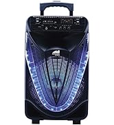 Naxa NDS-1233 12-Inch Bluetooth Portable Party System with Disco Light,Black