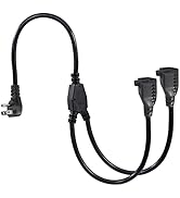 2FT Power Cord Extension 2Way Splitter -Y Splitter Extension Cord,3Prong Double Outlet Power Cord...