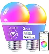 Consciot Smart Light Bulbs, LED Light Bulb That Works with Alexa &amp; Google Home, Music Sync, Color...