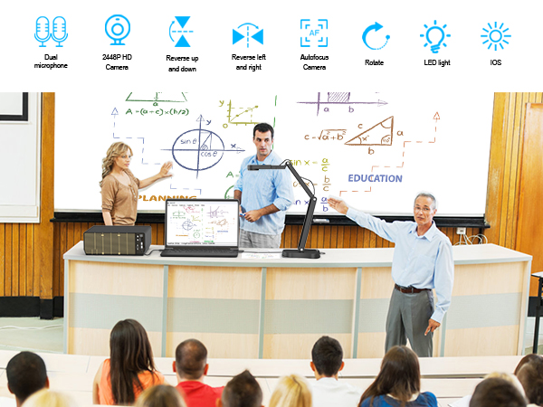 USB document camera teachers classroom teaching 8MP light