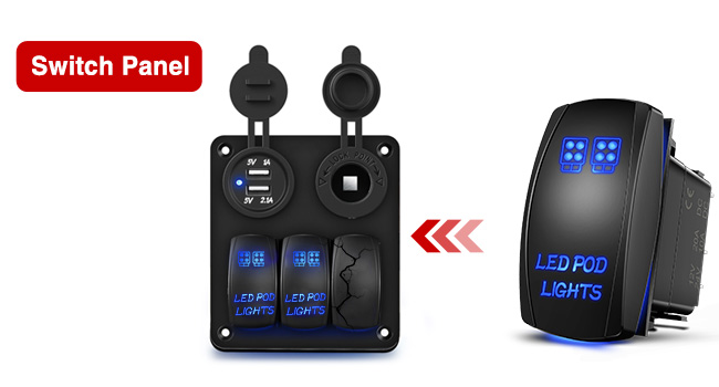 LED Pod Lights Rocker Switch