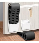 Rubber Door Stoppers for Bottom of Door - Door Stop Wedge with Holder for Home Office Stackable o...