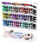 Dicunoy Desktop Pens and Markers Organizer, Acrylic Vertical Clear Art Holder for 150 Markers, 13...