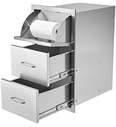 VEVOR Outdoor Kitchen Cabinets 17W x 30H x 21D Inch, BBQ Drawers Stainless Steel, Double Access D...