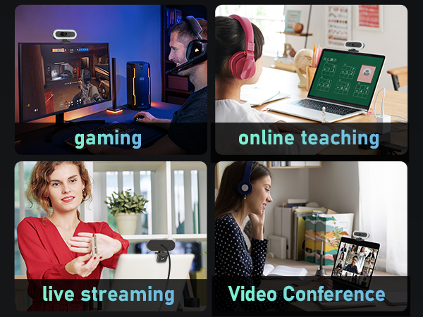4K Webcam with Lights, PDAF Autofocus Computer Camera for PC/Mac, Web cam with Microphon