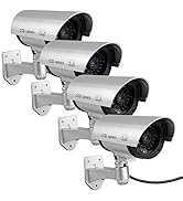 Fake Cameras for Outdoor, Dummy Camera CCTV Surveillance System with Realistic Red Blinking Light...
