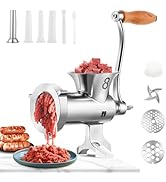 Huanyu Stainless Steel Manual Meat Grinder with Table Clamp Sausage Stuffer Food Mill Hand Crank ...