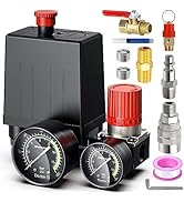 Preciva Air Compressor Pressure Switch Control Valve with 4 Way Valve Air Pressure Regulator 0-18...