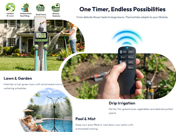 Sprinkler Timer with 3 Individual Programs, Brass Inlet Water Timer for Garden Hose