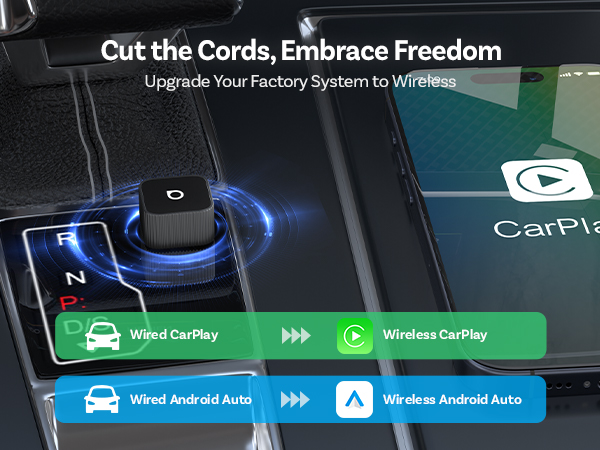 2-in-1 Wireless CarPlay &amp; Android Auto Adapter
