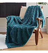 EXQ Home Fleece Throw Blanket for Couch or Bed - 3D Imitation Turtle Shell Jacquard Decorative Bl...