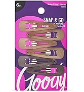 Goody Metal Contour Hair Snap Clips - 6 Count, Brunette Assorted Colors - Just Snap Into Place - ...