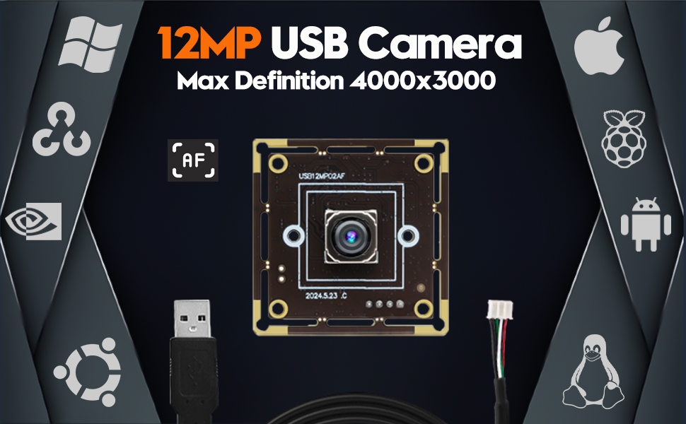 autofocus usb camera 12mp