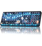 ZORNHER ZH980 Mechanical Keyboard,95% Blue Creamy Keyboard with Number Pad,Van Gogh's Starry Nigh...