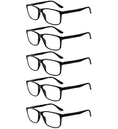 Kerecsen 5 Pack Reading Glasses for Men and Women Readers with Spring Hinges Fashion Eyeglasses