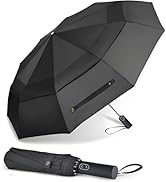 MRTLLOA 54/62 Inch Large Folding Golf Umbrella, Oversize Double Canopy Vented 10 Ribs Windproof C...