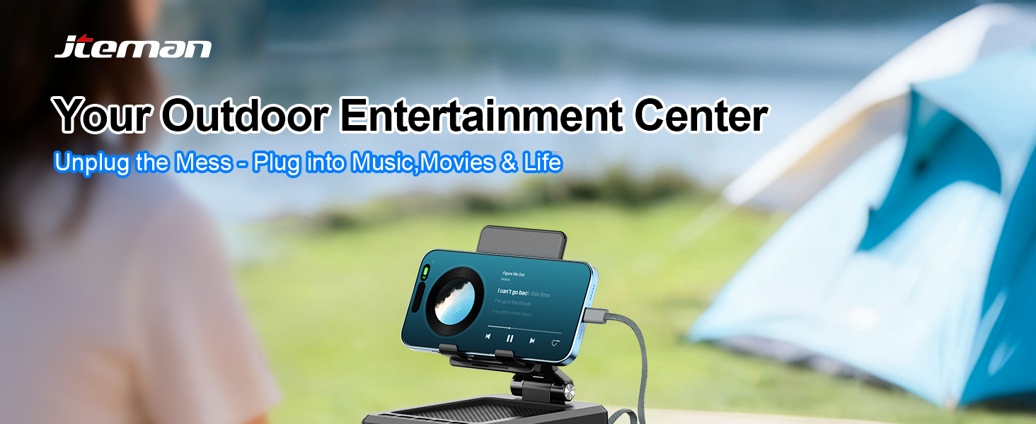 Jteman Phone Stand Bluetooth Speaker with Cables
