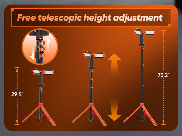 Free telescopic height adjustment