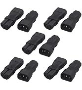 Strhowill (10Packs C14 to C15 Power Adapter,IEC 3Pole Male to Female Straight AC Converter