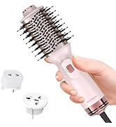 Ariellagou Dual Voltage Travel Hair Dryer Brush Mini Hot Air Brush with European Plug One Step Bl...
