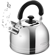 MAXCOOK Whistling Tea Kettle for Stovetop, 5L Stainless Steel Tea pot Kettles,Striped frosted wat...