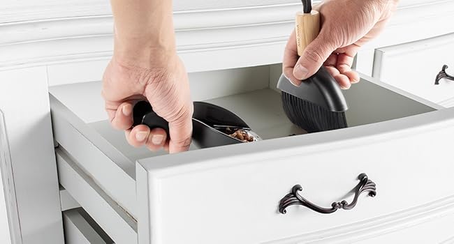 MR.SIGA Bamboo Handle Mini Broom and Dustpan Set