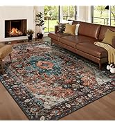 Ciicool Area Rug 5x7ft Washable Rugs for Living Room Non-Slip Indoor Rugs Large Low-Pile Mat Floo...