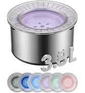 Heouvo 1Gallon Large Dog Water Bowl No Spill, [Anti Digging Lid &amp; Rubber Bottom] Spill Proof Dog ...