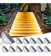 Kondras Solar Step Lights for Outside, 12-Pack Motion Sensor Outdoor Stair Lights Waterproof IP67...