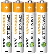 CPANCELL AAA Rechargeable Batteries 1100mAh AAA Rechargeable NiMH Battery (4 Count)