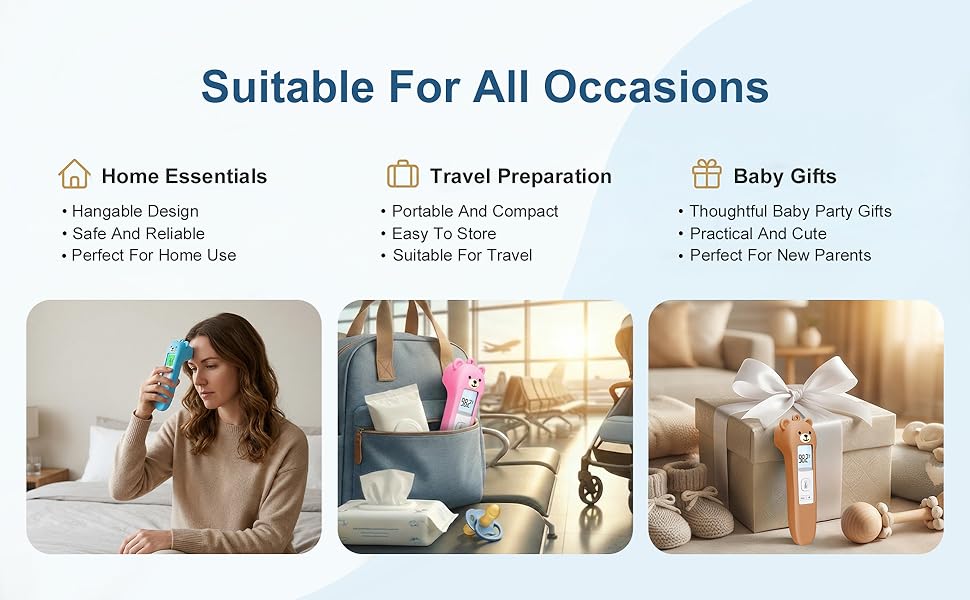 Cute Bear Silicone Thermometer Case Compatible with GoodBaby No-Touch Thermometer