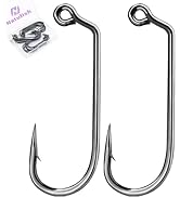 Natufish 60 Degree Jig Hooks 25/100Pcs Inline Jig Hook,Fishing Long Shank Hooks Jig Maker for Fre...