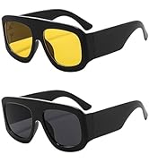 NLEYANB Y2K Oversized Aviator Large Big Frame Designer Trend Fashion Summer Party Sunglasses for ...