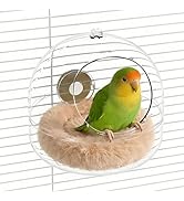 BAGHPBM Bird Flat-Bottomed Nest for Cage Clear Transparent Observation Hanging Bite-Resistant Was...