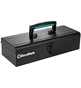 DuraTech Metal Tool Box, 15" Portable Steel Tool Box with Metal Latch Closure &amp; Plastic Handle, S...