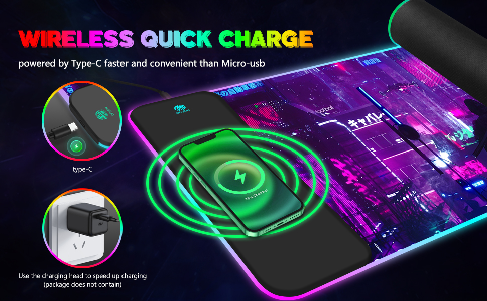 wireless quick charge mouse pad
