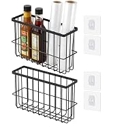 Lae Nuvole 2Pcs Peel and Stick Cabinet Door Organizer - Kitchen Foil and Plastic Wrap Organizer, ...