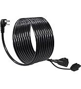 15FT Black Outdoor Extension Cord - SJTW 16AWG Weatherproof Grounded 3Prong Extension Cord with 9...