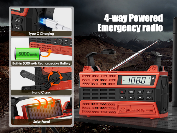 crank radio flashlight cell phone charger