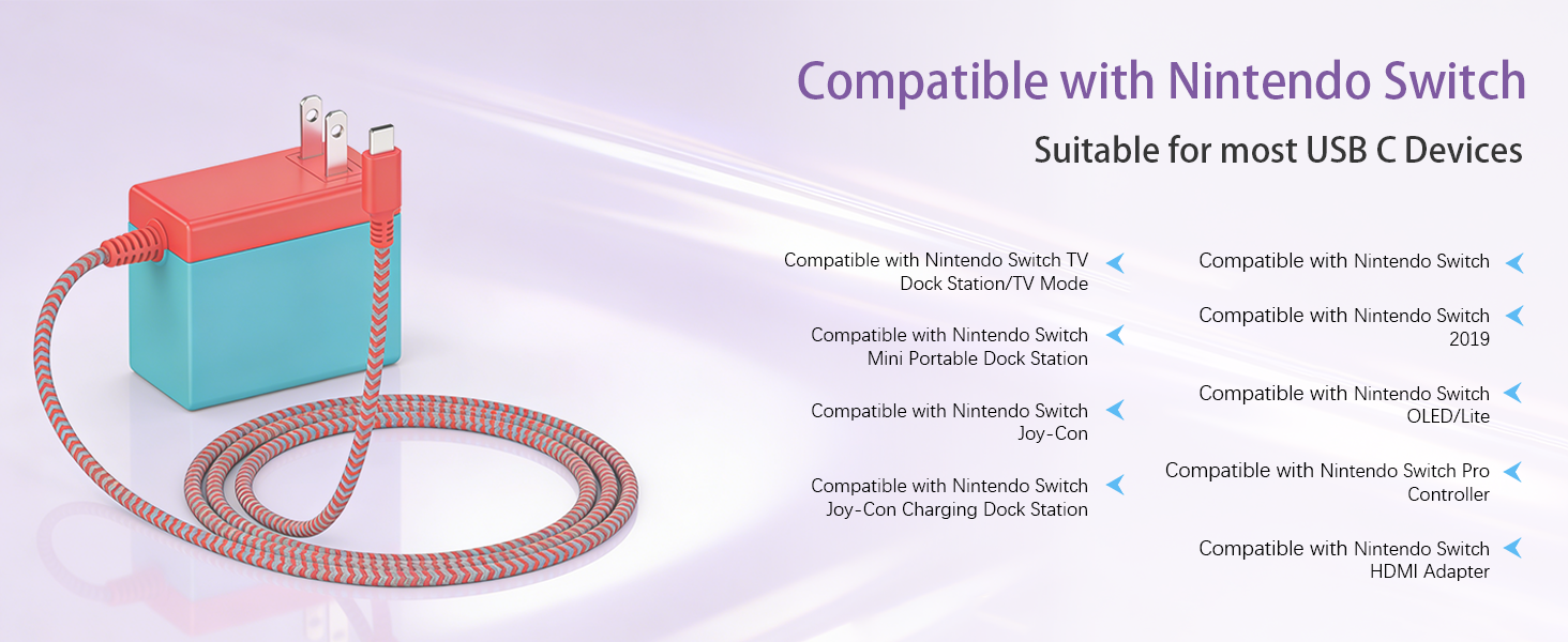 39W Compatible with Nintendo Switch Fast Charging