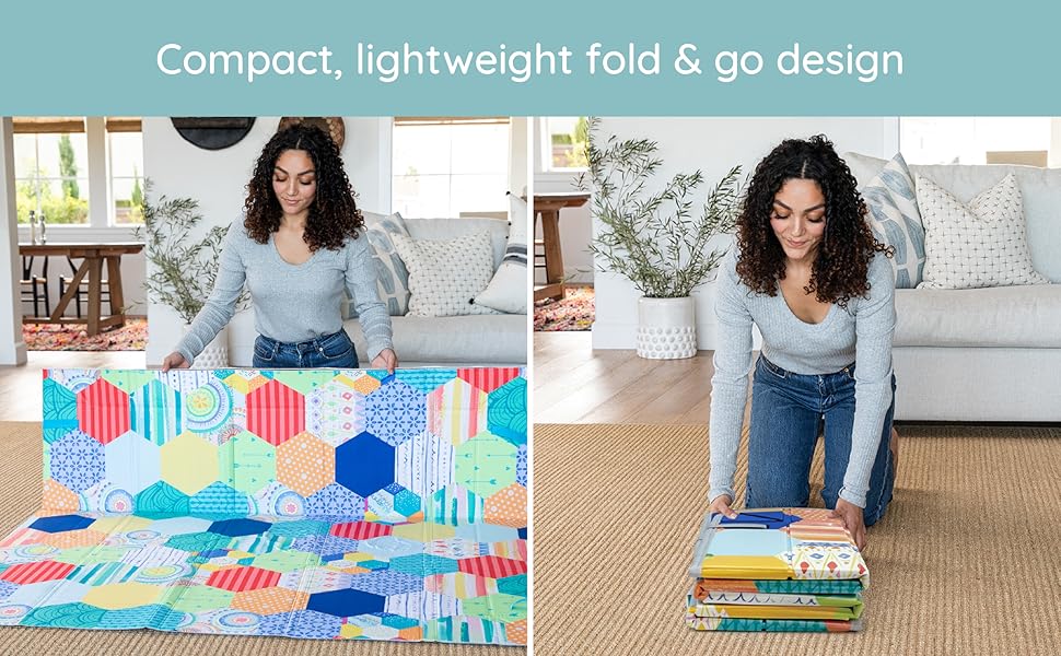 Infantino Foldable Soft Foam Mat, baby playmat, sit up play mat, reversible baby mat
