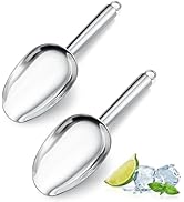 3Oz Ice Scoop for Freezer, Leonyo Stainless Steel Ice Scoop Set of 2, Multipurpose &amp; Small Metal ...