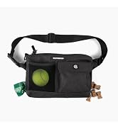 Cleverpup Dog Walk &amp; Train Sling Bag - Treat Pouch with Poop Bag Dispenser, Toy Holder, Squeaker,...