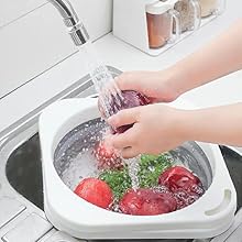 Kitchen dishwashing folding basin