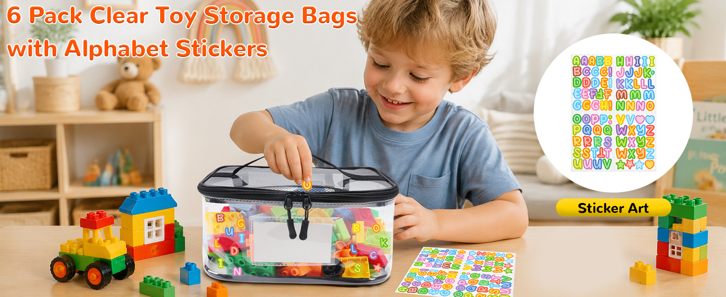 clear toy storage bags