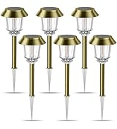 XMCOSY+ Solar Pathway Lights Waterproof - 6 Pack Solar Lights Outdoor, 10-40 LM Dimmable Outdoor ...