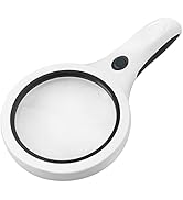 Magnifying Glass with Light,5X 20X Handheld Magnifier 18 Led Light Illuminated Lighted Magnifier ...