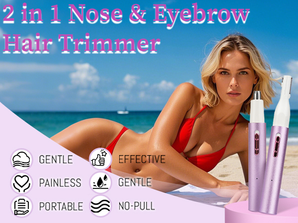 Mendaping 2025 Rechargeable Nose and Ear Hair Trimmer With LED Dispaly for Women Men